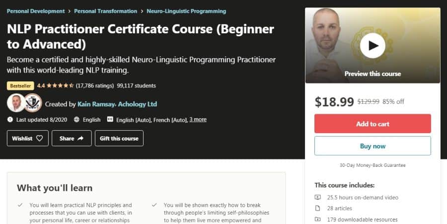 NLP Practitioner Certificate Course (Beginner to Advanced) NLP Practitioner Certificate Course (Beginner to Advanced)