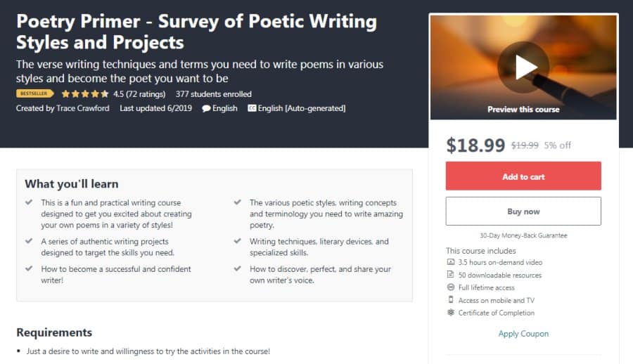 Poetry Primer - Survey of Poetic Writing Styles and Projects Poetry Primer - Survey of Poetic Writing Styles and Projects
